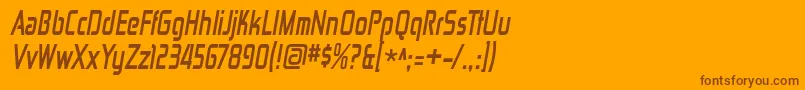 ZektoncdBolditalic Font – Brown Fonts on Orange Background