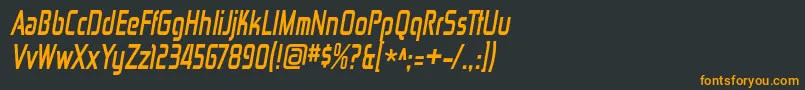 フォントZektoncdBolditalic – 黒い背景にオレンジの文字