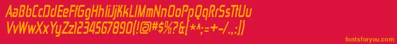 ZektoncdBolditalic Font – Orange Fonts on Red Background