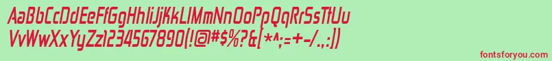 ZektoncdBolditalic Font – Red Fonts on Green Background