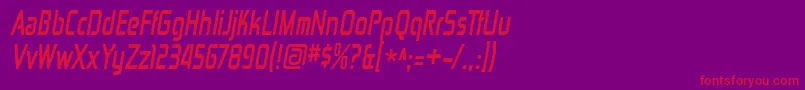 ZektoncdBolditalic Font – Red Fonts on Purple Background