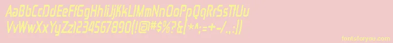 ZektoncdBolditalic Font – Yellow Fonts on Pink Background