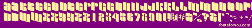 AGlobusspdn-Schriftart – Gelbe Schriften auf violettem Hintergrund