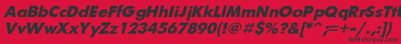 UkrainianfuturisBolditalic Font – Black Fonts on Red Background