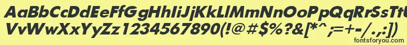 UkrainianfuturisBolditalic Font – Black Fonts on Yellow Background