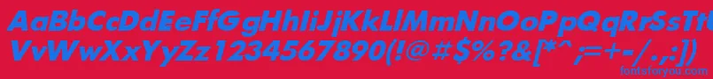 UkrainianfuturisBolditalic Font – Blue Fonts on Red Background