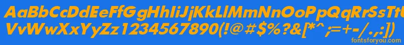 UkrainianfuturisBolditalic Font – Orange Fonts on Blue Background