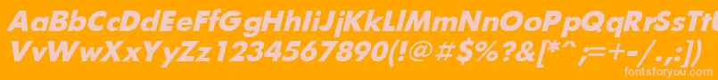 Fonte UkrainianfuturisBolditalic – fontes rosa em um fundo laranja