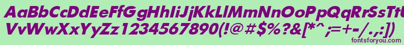 UkrainianfuturisBolditalic Font – Purple Fonts on Green Background