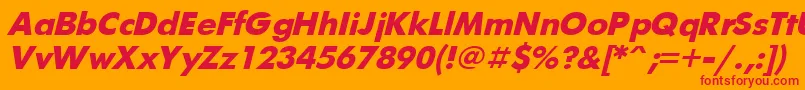 UkrainianfuturisBolditalic Font – Red Fonts on Orange Background