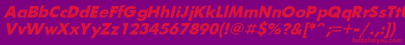 UkrainianfuturisBolditalic Font – Red Fonts on Purple Background