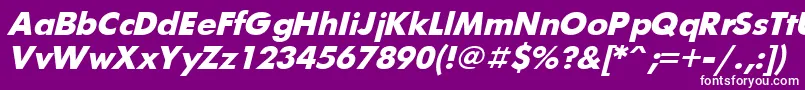 Fonte UkrainianfuturisBolditalic – fontes brancas em um fundo violeta