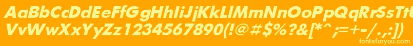 UkrainianfuturisBolditalic Font – Yellow Fonts on Orange Background