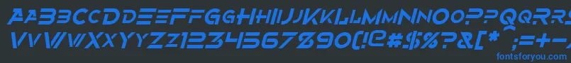 AlternityItalic-fontti – siniset fontit mustalla taustalla