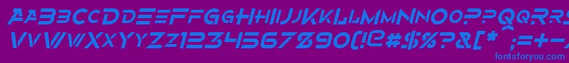 AlternityItalic-fontti – siniset fontit violetilla taustalla
