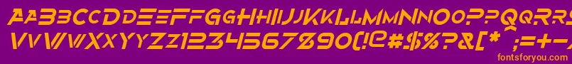 フォントAlternityItalic – 紫色の背景にオレンジのフォント