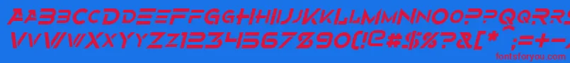 Police AlternityItalic – polices rouges sur fond bleu