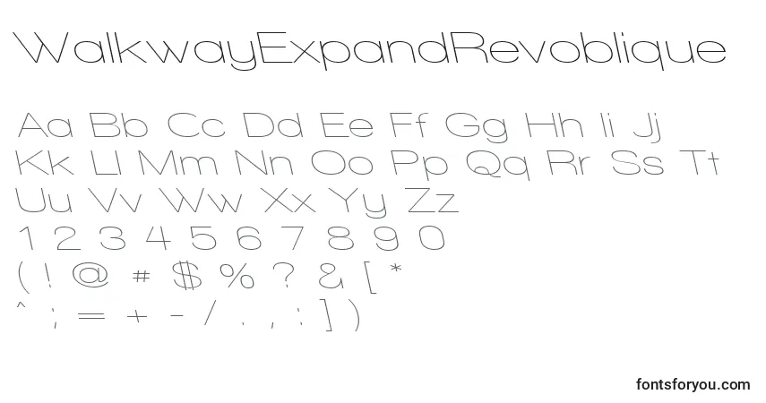 WalkwayExpandRevoblique-fontti – aakkoset, numerot, erikoismerkit