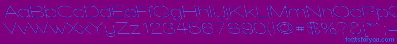 WalkwayExpandRevoblique-Schriftart – Blaue Schriften auf violettem Hintergrund