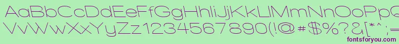 Шрифт WalkwayExpandRevoblique – фиолетовые шрифты на зелёном фоне