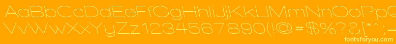 WalkwayExpandRevoblique-fontti – keltaiset fontit oranssilla taustalla