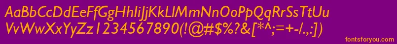 GillsansItalic Font – Orange Fonts on Purple Background