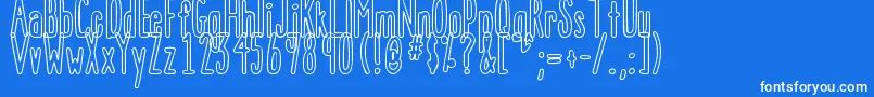 DjbThatFontISawOnTv Font – White Fonts on Blue Background