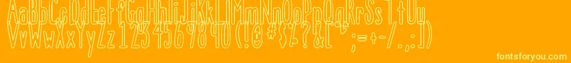 DjbThatFontISawOnTv Font – Yellow Fonts on Orange Background