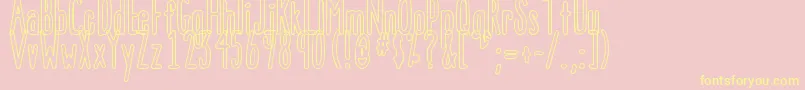 DjbThatFontISawOnTv Font – Yellow Fonts on Pink Background