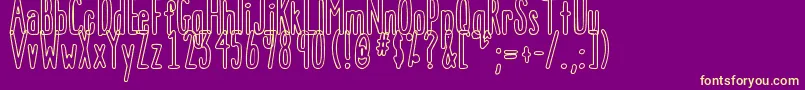 DjbThatFontISawOnTv Font – Yellow Fonts on Purple Background