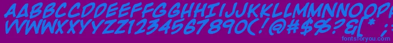 RooftopRunBold Font – Blue Fonts on Purple Background