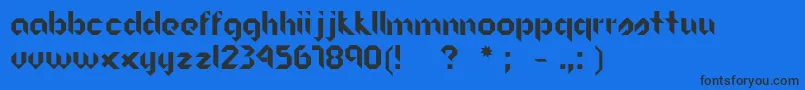 フォントOrigram – 黒い文字の青い背景