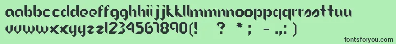 フォントOrigram – 緑の背景に黒い文字