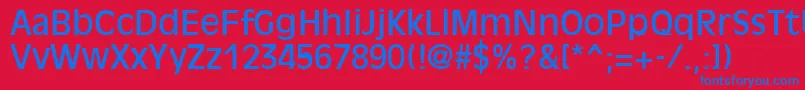 OliviaRegular Font – Blue Fonts on Red Background