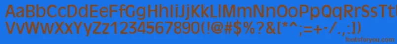 OliviaRegular Font – Brown Fonts on Blue Background