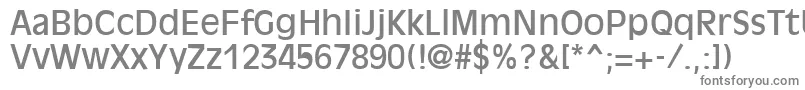 OliviaRegular-fontti – harmaat kirjasimet valkoisella taustalla