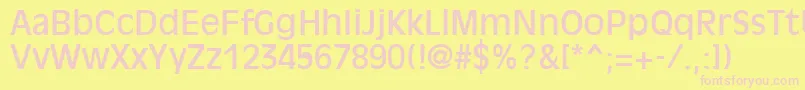 OliviaRegular-fontti – vaaleanpunaiset fontit keltaisella taustalla