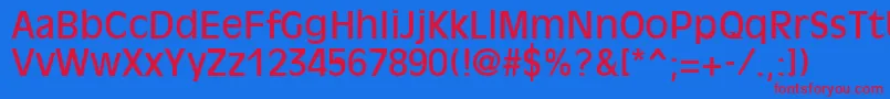 OliviaRegular Font – Red Fonts on Blue Background