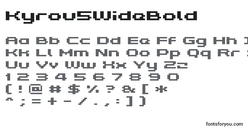 A fonte Kyrou5WideBold – alfabeto, números, caracteres especiais