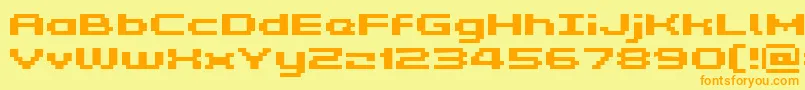 Kyrou5WideBold Font – Orange Fonts on Yellow Background