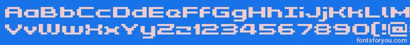 Kyrou5WideBold Font – Pink Fonts on Blue Background