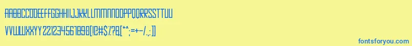 Pixelopolis9000 Font – Blue Fonts on Yellow Background