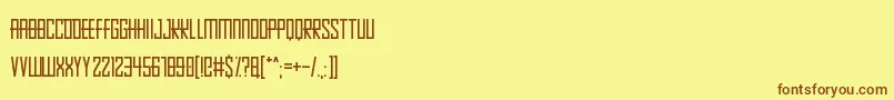 Pixelopolis9000 Font – Brown Fonts on Yellow Background