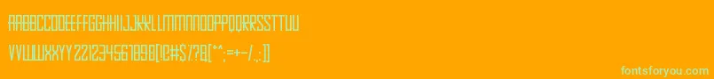Pixelopolis9000 Font – Green Fonts on Orange Background