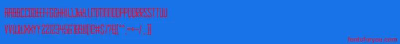Pixelopolis9000 Font – Red Fonts on Blue Background