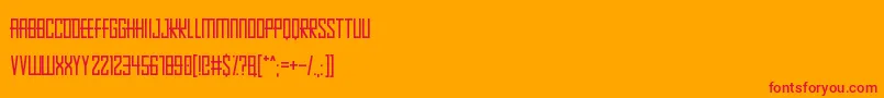 Pixelopolis9000 Font – Red Fonts on Orange Background