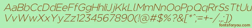 Regencielightobl Font – Brown Fonts on Green Background