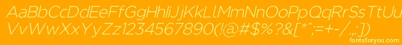 Шрифт Regencielightobl – жёлтые шрифты на оранжевом фоне