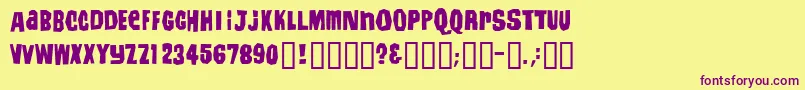 Irwinallen Font – Purple Fonts on Yellow Background