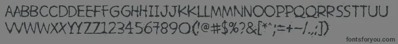 フォントHetkeaMyohemmin – 黒い文字の灰色の背景
